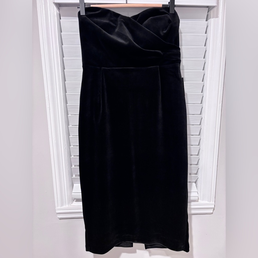 Express Black Strapless Sheath Cocktail Dress